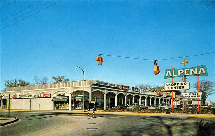 Alpena Shopping Center (Harborside Center) - 1963 Postcard Photo (newer photo)